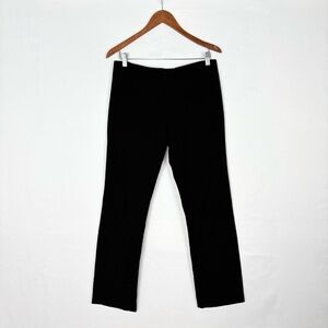 ZERO + Maria Cornejo Black Straight Leg Pant Size 8 Mid Rise Pinstripe
